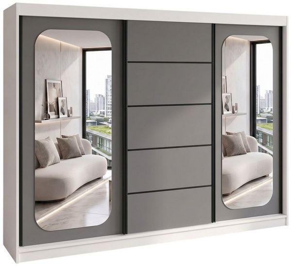 A&J MöbelLand GmbH Schiebetürenschrank BELANO – Moderner Kleiderschrank mit Schiebetüren (Die perfekte Kombination aus modernem Design, hoher Funktionalität und großzügigem Stauraum für Kleidung, Bettwäsche und Accessoires, erhältlich in verschiedenen ...