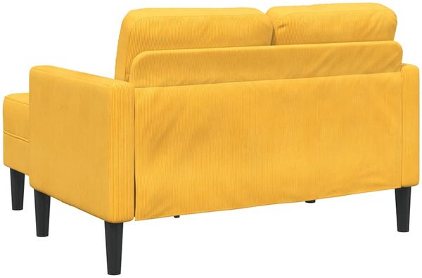 vidaXL 2-Sitzer-Sofa mit Chaiselongue L-Form Hellgelb 125 cm Leinen 4107082 Bild 5