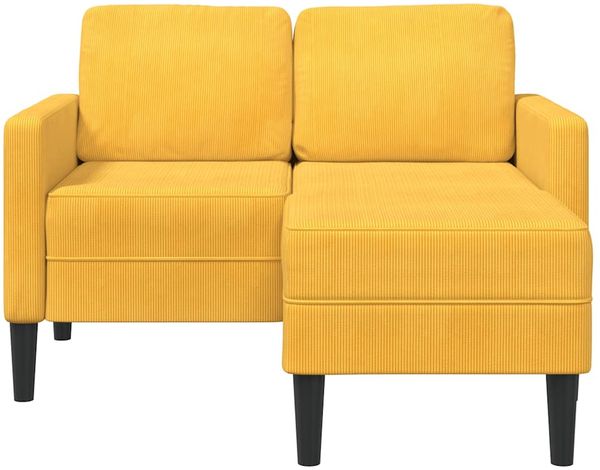vidaXL 2-Sitzer-Sofa mit Chaiselongue L-Form Hellgelb 125 cm Leinen 4107082 Bild 3