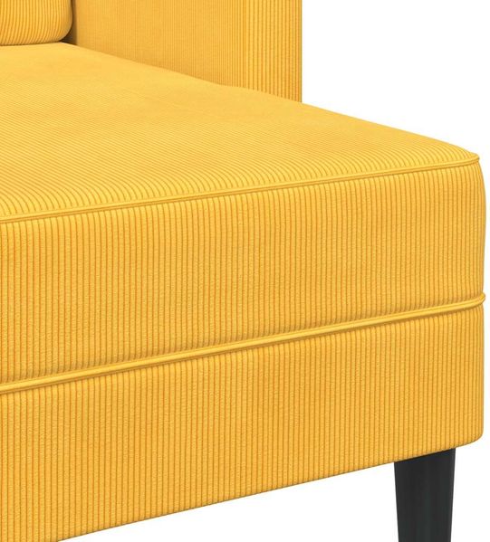 vidaXL 2-Sitzer-Sofa mit Chaiselongue L-Form Hellgelb 125 cm Leinen 4107082 Bild 7