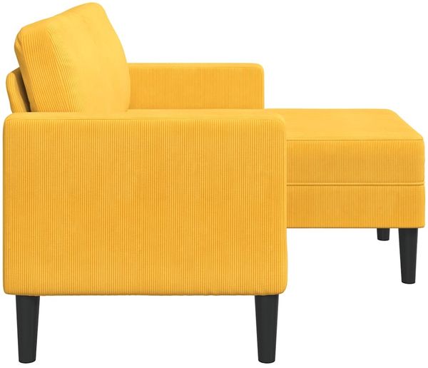 vidaXL 2-Sitzer-Sofa mit Chaiselongue L-Form Hellgelb 125 cm Leinen 4107082 Bild 4