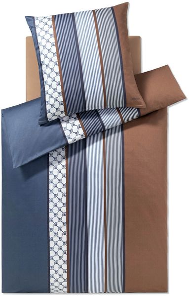 JOOP 'Cornflower Stripe' Bettwäsche, Baumwolle, Ocean, 155x220 cm + 80x80 cm