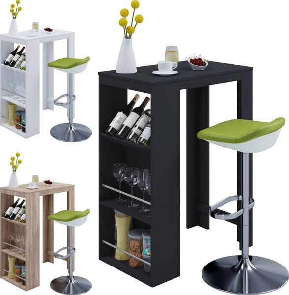 VCM Bartisch Oktola 915151 Weiß H. 110 x B. 80 x T. 50 cm