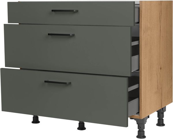 nobilia® Unterschrank "Easytouch", vormontiert, mit höhenverstellbaren Sockelfüßen, in den Breiten 30, 45, 60 und 90 cm, mit Schubkasten und Auszügen