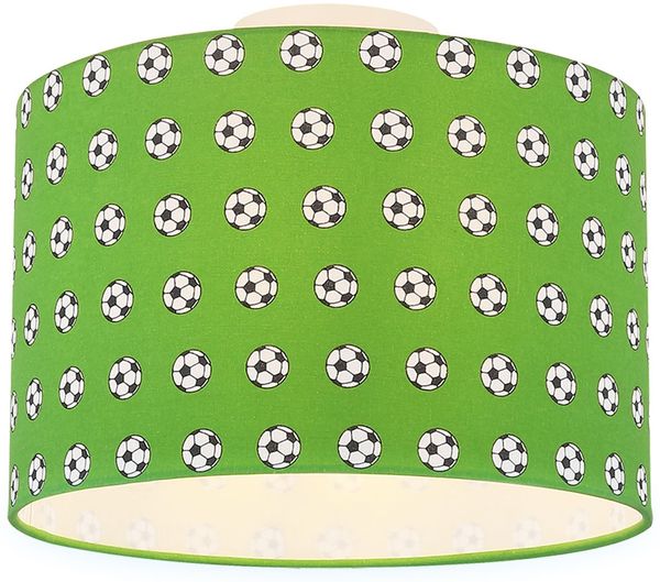 Deckenleuchte, Metall, Fußballdesign, grün, H 30 cm