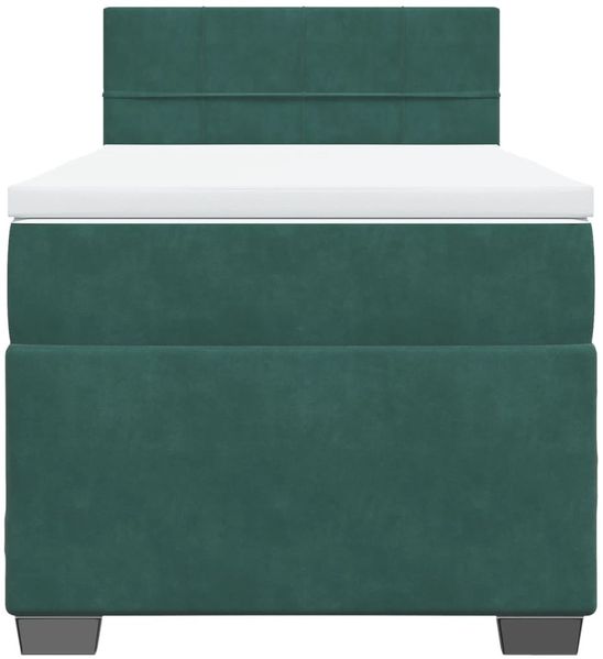 vidaXL Boxspringbett mit Matratze Dunkelgrün 100x200 cm Samt 3286237 Bild 4