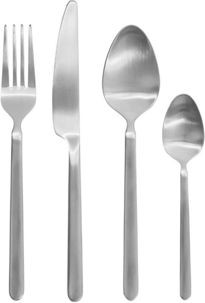 Blomus STELLA Besteck-Set, 16-teilig, Essbesteck, Messer, Gabel, Löffel, Edelstahl matt, silber, 63824
