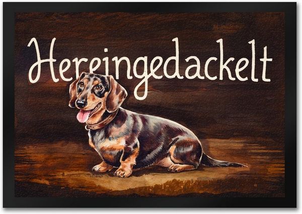 speecheese Fußmatte Hereingedackelt Fußmatte in 35x50 cm mit Dackel