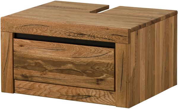 Waschbeckenunterschrank Wildeiche / Zerreiche 70x50x37 natur geölt MONTREUX #52