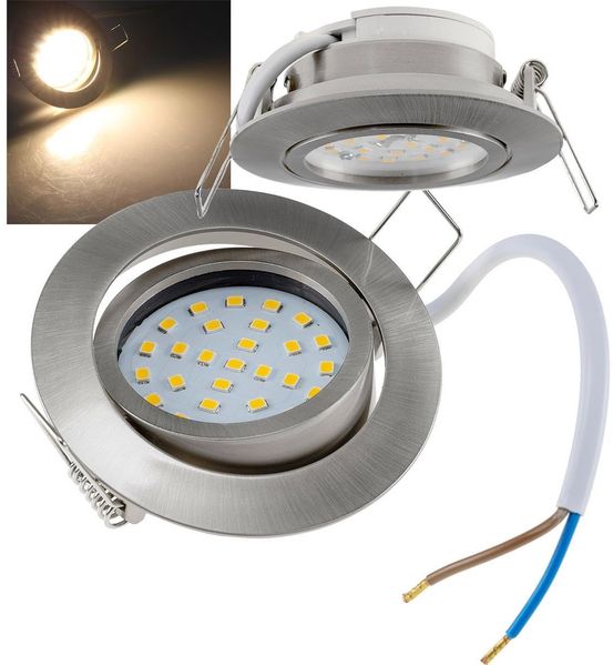 LED-Einbauleuchte "Flat-32" warmweiß80x32mm, 5W, 590lm, Edelstahl gebürstet