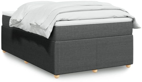 vidaXL Boxspringbett mit Matratze Dunkelgrau 120x200 cm Stoff 3285561