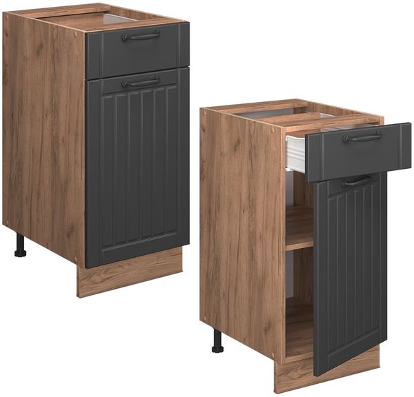 Küchenunterschrank Fame-Line Dunkelgrau 40 cm , AP Anthrazit Vicco Bild 6