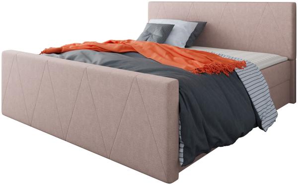 Mirjan24 Boxspringbett Ziton 3, Rosa, 180 x 200 cm