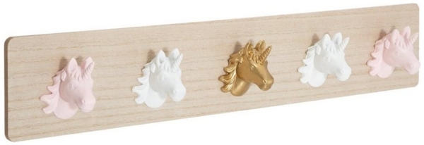Kindergarderobe mit Einhörnern, 5 Haken