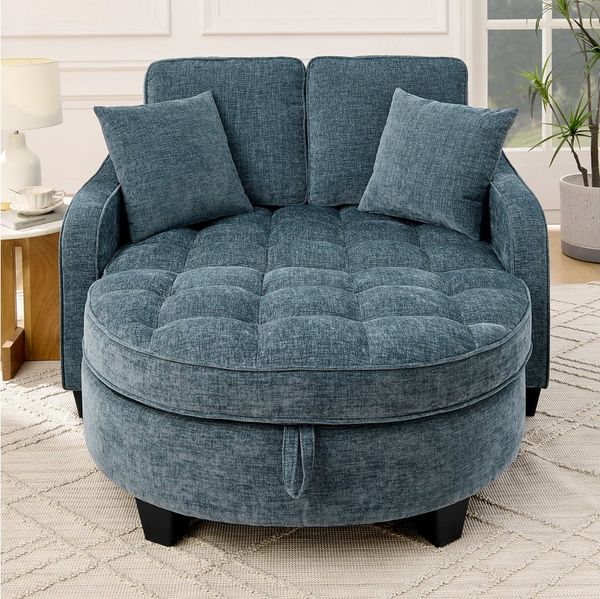 HAUSS SPOLE Schlafsofa mit Schlaffunktion Wohnzimmersofa Multifunktionales Sofa mit Hocker, 2-in-1 Sofa-Bett mit Schaumstoffpolsterung, Flexible Umwandlung von Sofa zu Chaiselongue oder Bettfunktion