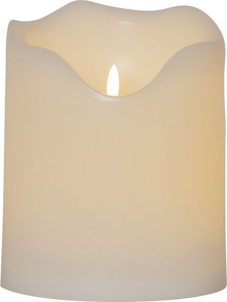 LED Outdoor Stumpenkerze , Flamme Grand', Batterie und Timer, naturweiß, 20cm