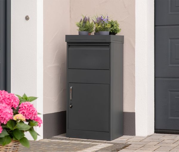 Westmann Paketbox "Piet", anthrazit, 50 x 37 x 105 cm