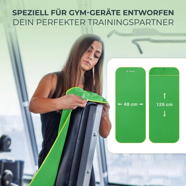 NirvanaShape Sporthandtuch Fitness-Handtuch mit Magnet-Clip, Mikrofaser Sporthandtuch, Microfaser, 2x Reißverschlusstaschen & Funktionaler Geräteüberzug, Ultra-Saugfähig