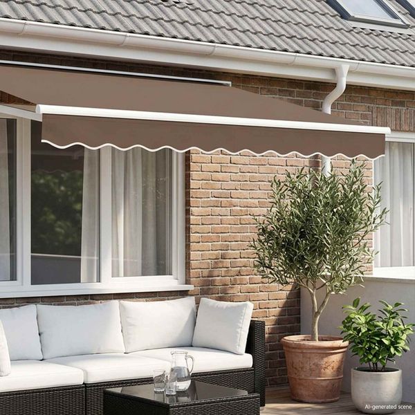 vidaXL Markisenschürzen-Ersatz Taupe 3,5 m Polyester 964945