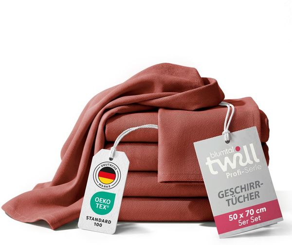 Blumtal Geschirrtuch 5er Set Premium Geschirrtücher Baumwolle 50x70 cm, (5-tlg), Ultra saugstarke zertifizierte Geschirrhandtücher (230gsm)