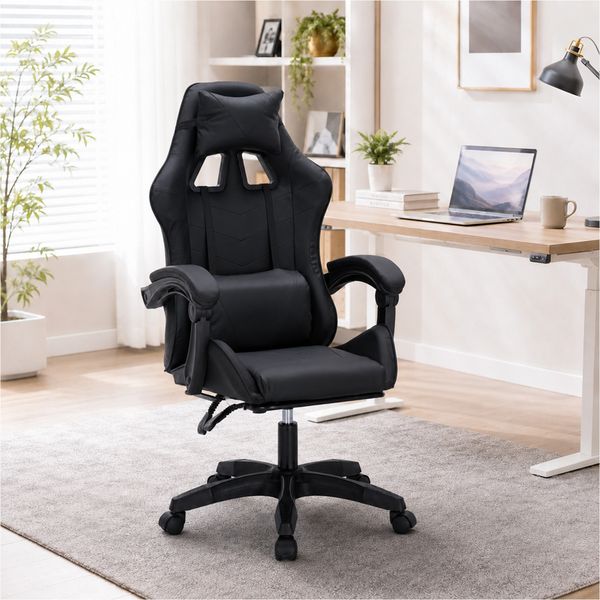 HTI-Living Drehstuhl Gaming Stuhl Krit Eco Schwarz (Stück, 1 St), Bürostuhl Drehstuhl Gamingstuhl Schreibtischstuhl