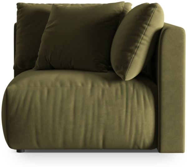 Micadoni Eckmodul Chris 1-Sitzer Samt Hellgrün