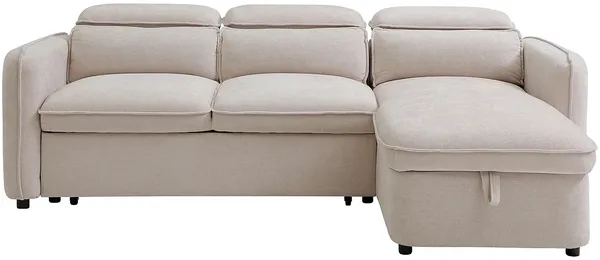 Vente-unique - MANUKO Sofa Stoff Beige - B 164 cm x H 76 cm x L 235 cm