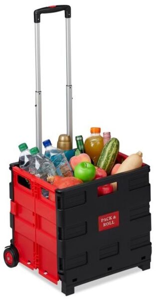10x Einkaufstrolley klappbar rot 10031348