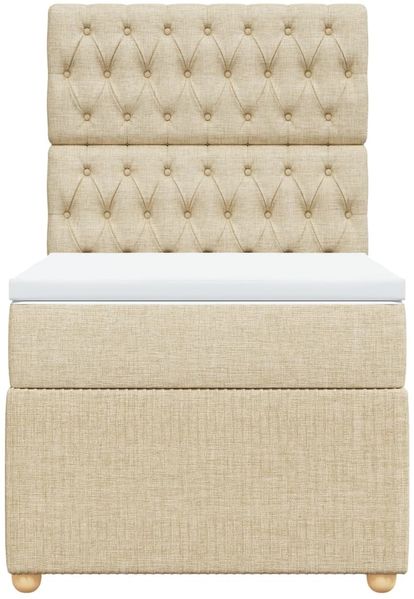 vidaXL Boxspringbett mit Matratze Creme 80x200 cm Stoff 3294195 Bild 6