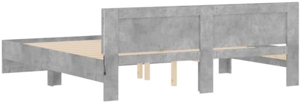 vidaXL Bettgestell mit Kopfteil und LED-Beleuchtung Betongrau 3207591 Bild 3
