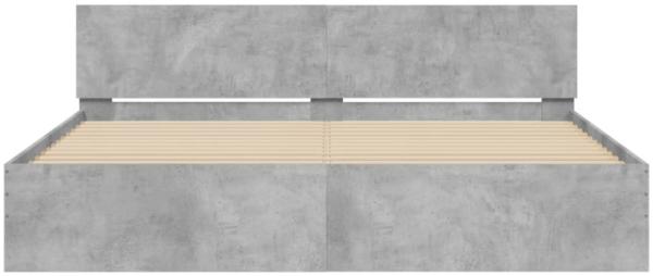 vidaXL Bettgestell mit Kopfteil und LED-Beleuchtung Betongrau 3207591 Bild 11