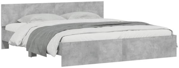 vidaXL Bettgestell mit Kopfteil und LED-Beleuchtung Betongrau 3207591 Bild 8