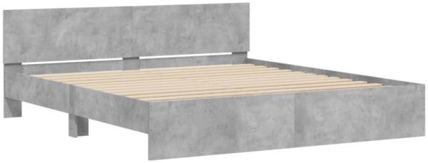 vidaXL Bettgestell mit Kopfteil und LED-Beleuchtung Betongrau 3207591 Bild 4
