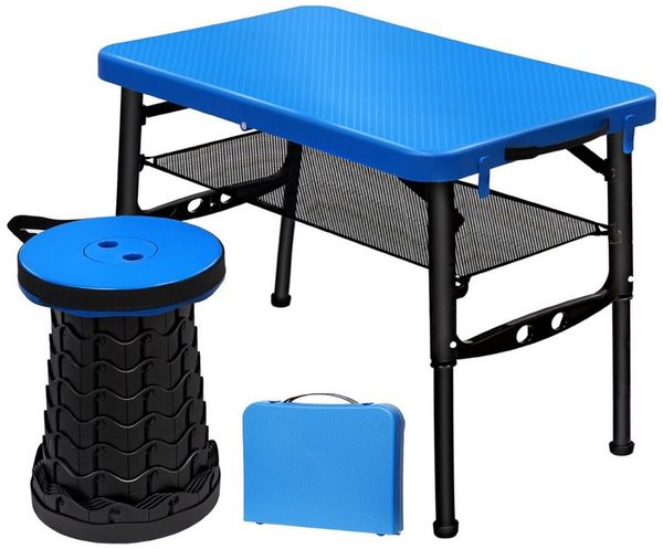 SURFOU Tabletttisch Klapptisch Balkontisch Klapphocker Tapeziertisch Gartentisch Klappbar, Gartentisch Klappbar Camping Stuhl Kleiner Tisch Klappbar Balkontisch
