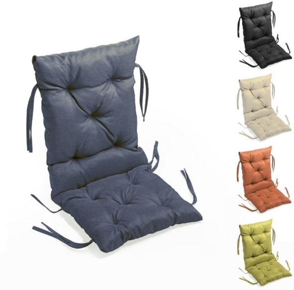 sunnypillow Bankauflage Bankauflage Stuhlkissen viele Farben und Größen zur Auswahl, 40 x 40 x 40 cm blau Bild 4