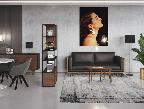PLAYBOY - 3er Sofa SHELBY", gepolstertes Sofa mit Arm- und Rückenlehne, PU Leder in Schwarz"