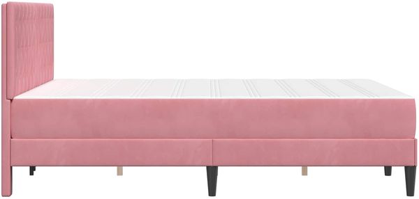 vidaXL Bettgestell mit Matratze mit Kopfteil Rosa 140 x 190 cm Samt 3415051 Bild 7