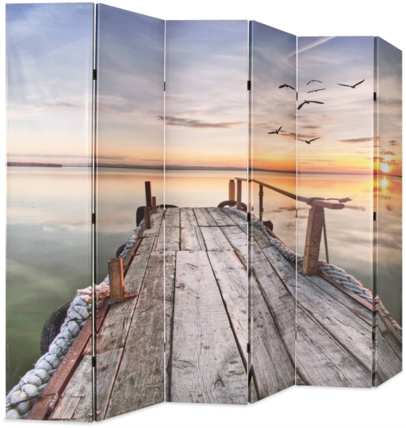 vidaXL Raumteiler klappbar 228 x 170 cm See mit Steg 245884
