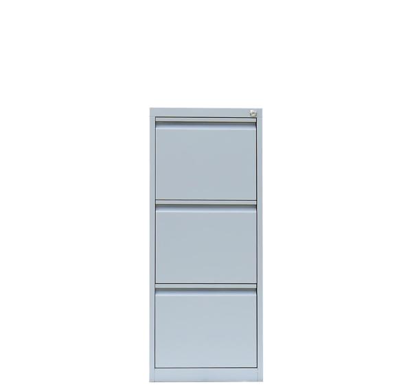 Stahl Büro Hängeregistratur Schrank Bürocontainer 101x40x62cm (HxBxT) mit 3 Schüben, einbahnig Lichtgrau 560310