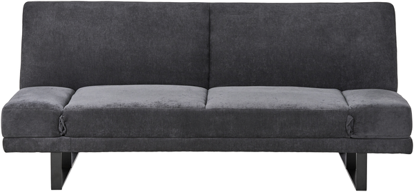 Schlafsofa 2-Sitzer YORK Chenillegewebe Schwarz