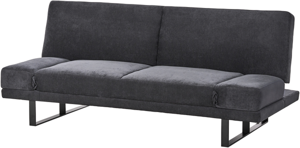 Schlafsofa 2-Sitzer YORK Chenillegewebe Schwarz Bild 4