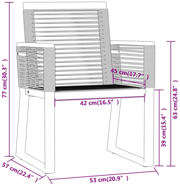 vidaXL 7-tlg. Garten-Essgruppe Schwarz 3099153 Bild 6