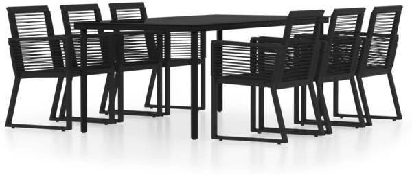 vidaXL 7-tlg. Garten-Essgruppe Schwarz 3099153 Bild 1