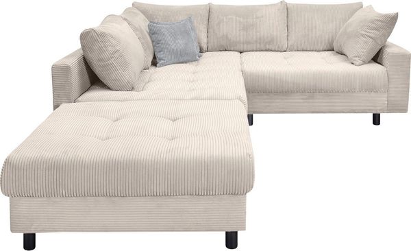 Home affaire Ecksofa Toni L-Form, Ottomane beidseitig montierbar, Federkern-Polsterung