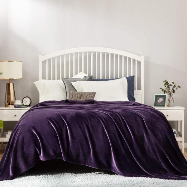 BEDSURE Kuscheldecke Flauschig Decke Fleecedecke - Wohndecke Warm Winter Weich, Sofadecke XXL, Decke Couch Blanket, Kuscheldecke Große, Wohn- & Kuscheldecken 220x240 cm, Sofa überwurfdecke Violett