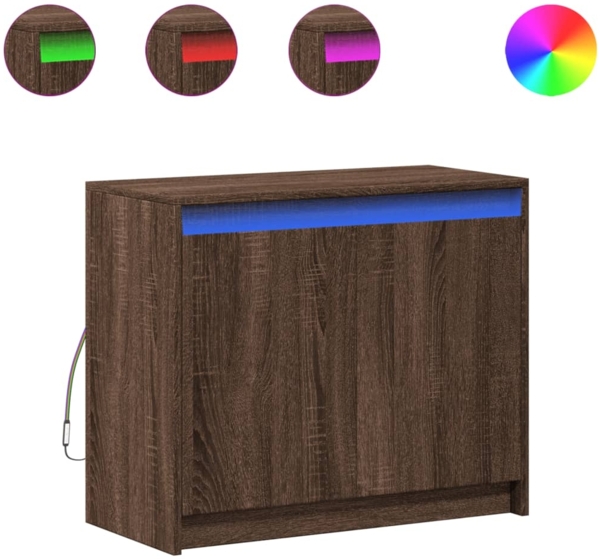 vidaXL LED-Sideboard Braun Eichen-Optik 72x34x61 cm Holzwerkstoff 852179