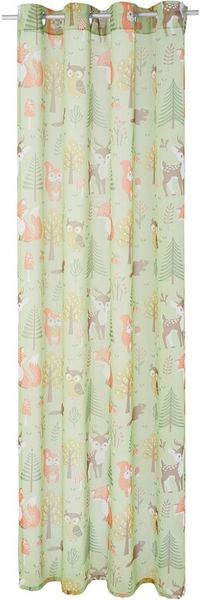 OTTO home Gardine Waldtiere (1 St), Ösen, transparent, Voile, bedruckte Kindergardine, verschiedene Größen