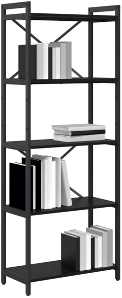 vidaXL Bücherregal Schwarz Eichen-Optik 60 x 30 x 155 cm Holzwerkstoff 868383
