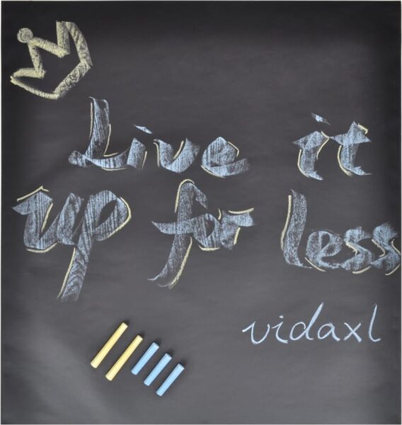 vidaXL Wandaufkleber Kreidetafel 0,45x2 m 2 Rollen mit Kreiden 140897