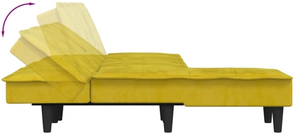 vidaXL Schlafsofa in L-Form Gelb 255x140x70 cm Samt 3157264 Bild 6